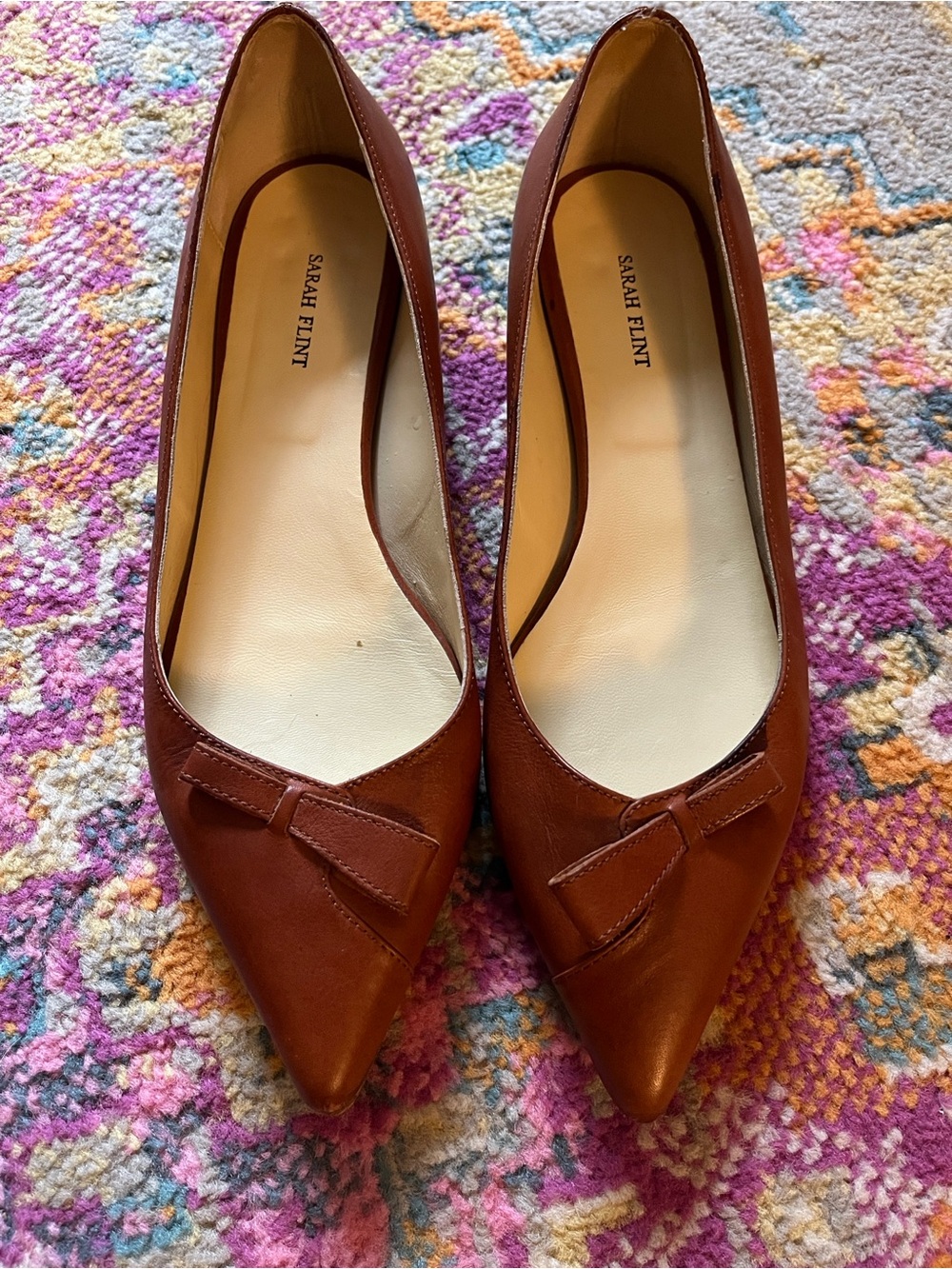 Sarah Flint leather woman flats, size 11 USA, 42 Italian size.